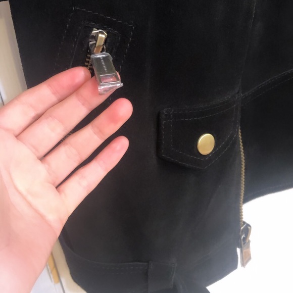 (BNWT) Michael Kors Suede Short Sleeve Moto Jacket - Picture 4 of 8